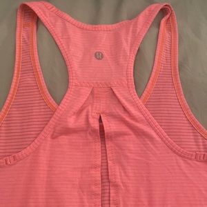 Coral striped lululemon tank